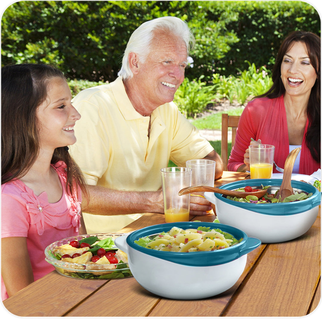 Thermo-Schüssel mit Deckel 3er-Set Türkis für Salat und Suppe - Bild 6