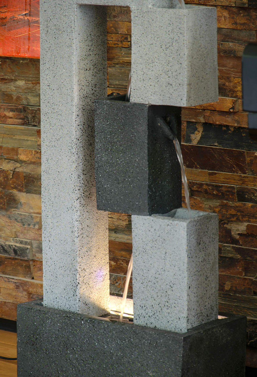 Gartenbrunnen Mars mit LED Polyresin Steinoptik 90,5 cm Outdoor - Bild 5