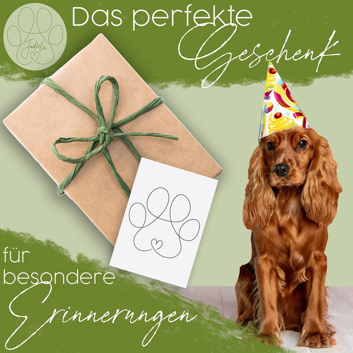 Pfotenabdruck Set 3D Bilderrahmen Hund &amp; Katze Schwarz Made in Germany - Bild 5