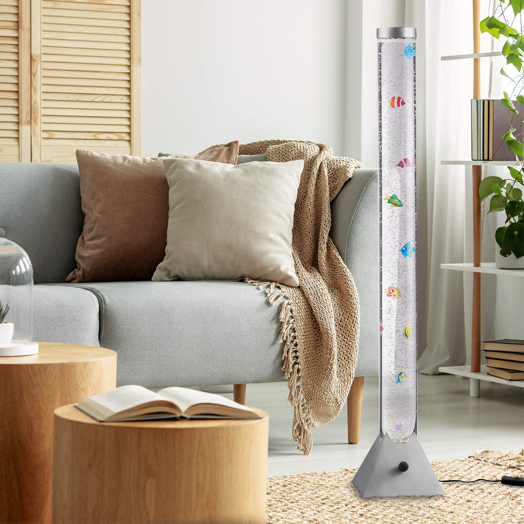 LED Wassersäule 120cm RGB-Farbwechsel mit Fischen Bubble Tube - Bild 7