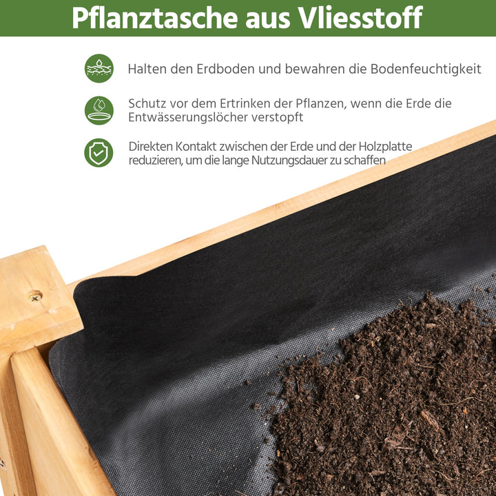 Hochbeet Tannenholz FSC-zertifiziert 120x59x76 cm mit Einlegetasche - Bild 6