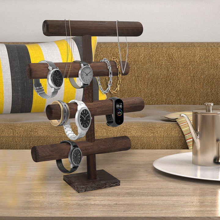 Schmuckständer Holz 4 Etagen 48 cm für Ketten &amp; Armbänder - Bild 6