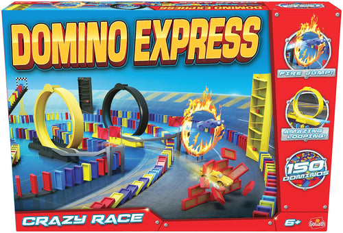 Domino Express Crazy Race Set mit Loopings Autos Feuerring 150 Steine