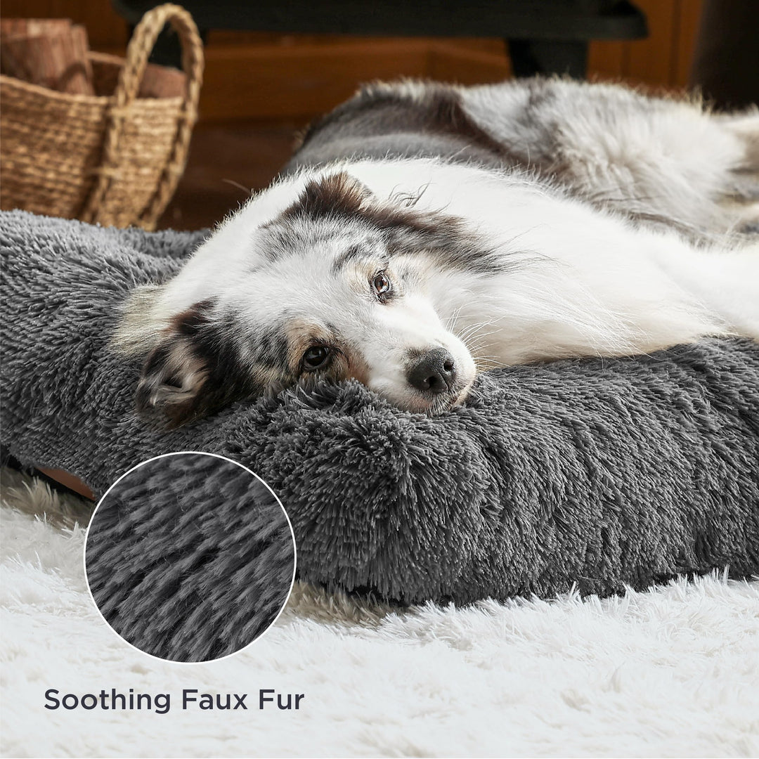 Hundekissen XXL Sherpa-Fleece waschbar 119x74cm Dunkelgrau - Bild 2