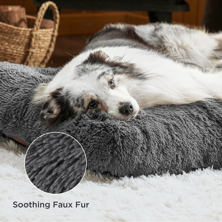 Hundekissen XXL Sherpa-Fleece waschbar 119x74cm Dunkelgrau - Bild 2