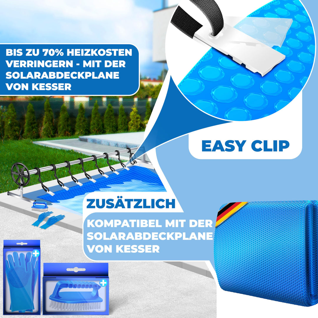 Pool-Aufrollsystem Aluminium 3-5,70m mit Rollen fuer Solarplane - Bild 3