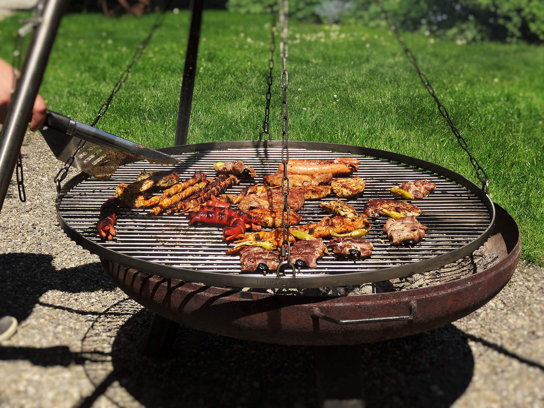 Grillrost rund Edelstahl 50cm mit 3 Aufhängösen für Schwenkgrill - Bild 9