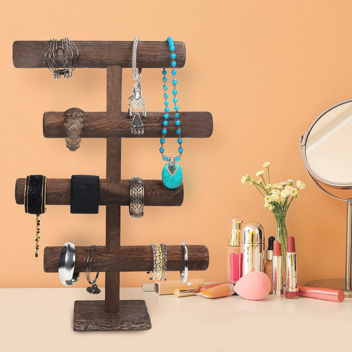 Schmuckständer Holz 4 Etagen 48 cm für Ketten &amp; Armbänder - Bild 5