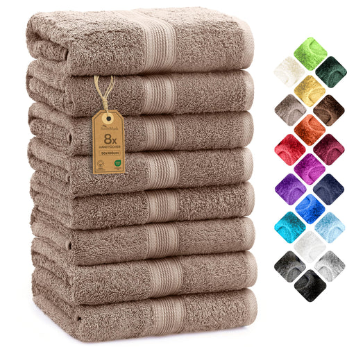 Handtücher Set 8-teilig 100% Baumwolle 50x100 cm Sand/Beige