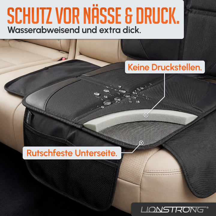 Kindersitzunterlage Sitzschoner 2er-Set ISOFIX-geeignet schwarz - Bild 4