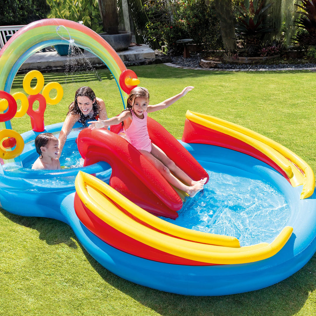 Aufstellpool Kinder mit Wassersprüher und Rutsche 297x193x135 cm - Bild 7
