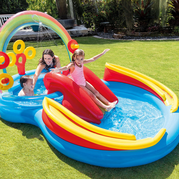 Aufstellpool Kinder mit Wassersprüher und Rutsche 297x193x135 cm - Bild 7