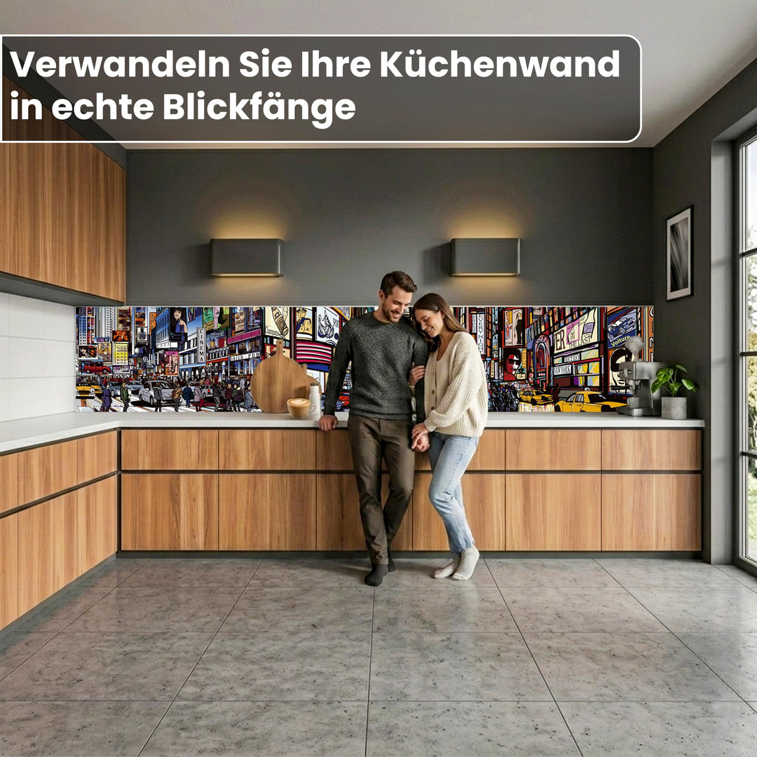 Küchenrückwand Klebefolie Times Square 350 x 60 cm Spritzschutz - Bild 2