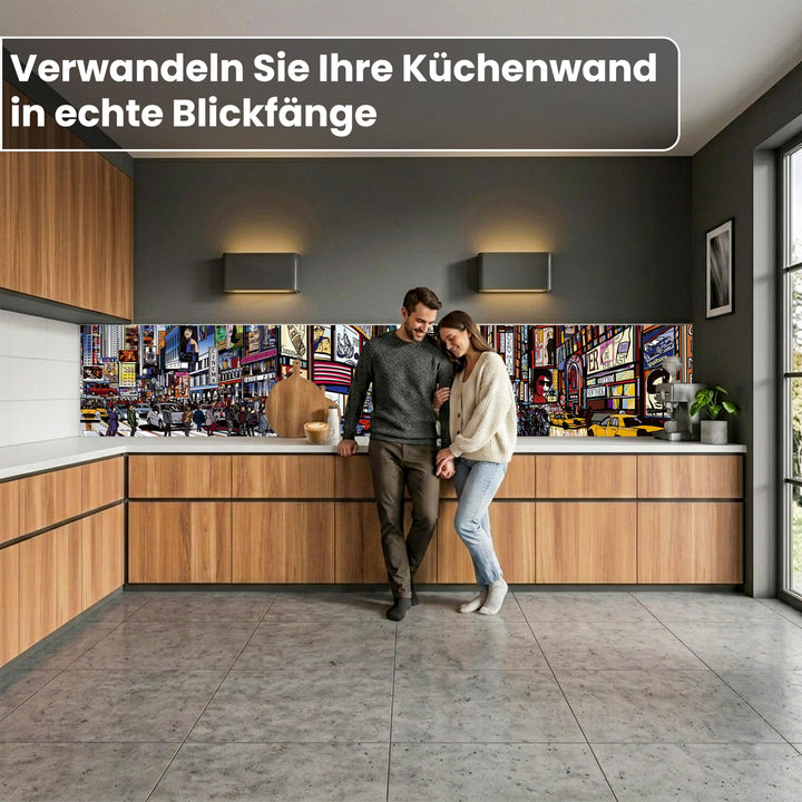 Küchenrückwand Klebefolie Times Square 350 x 60 cm Spritzschutz - Bild 2