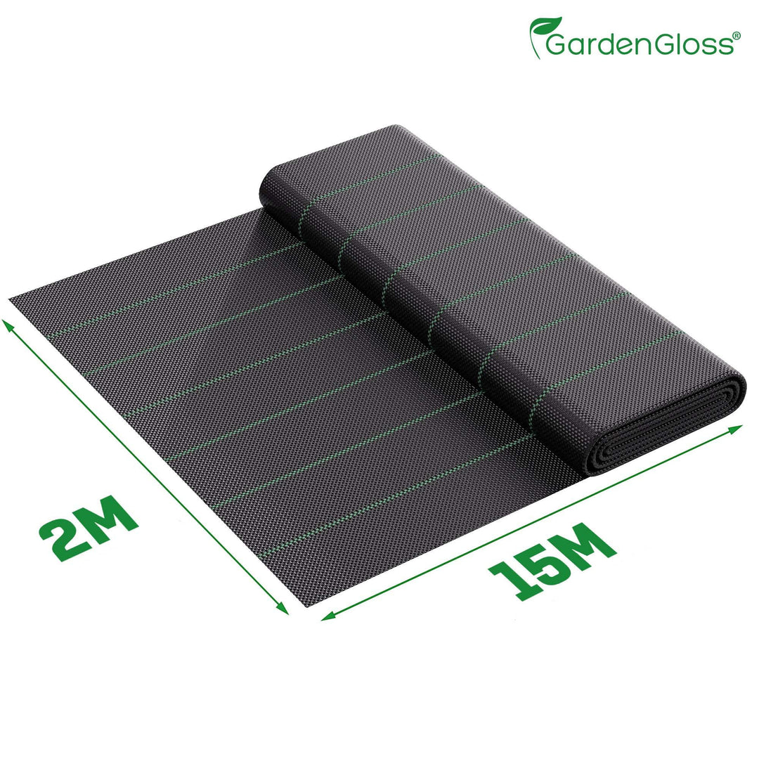 Unkrautvlies 100g/m² wasserdurchlässig UV-stabil 15x2m schwarz - Bild 2