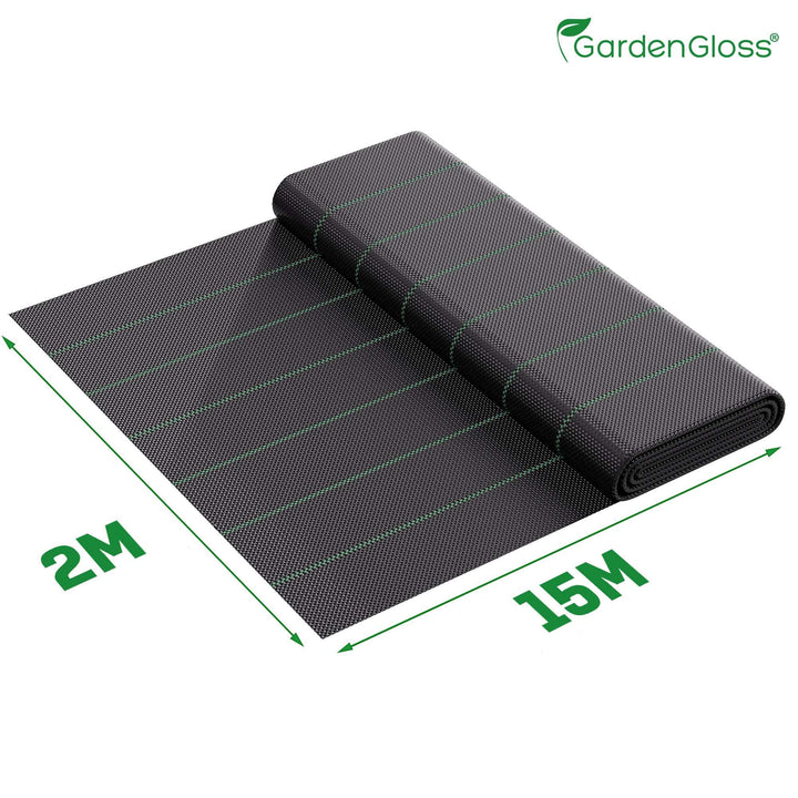 Unkrautvlies 100g/m² wasserdurchlässig UV-stabil 15x2m schwarz - Bild 2