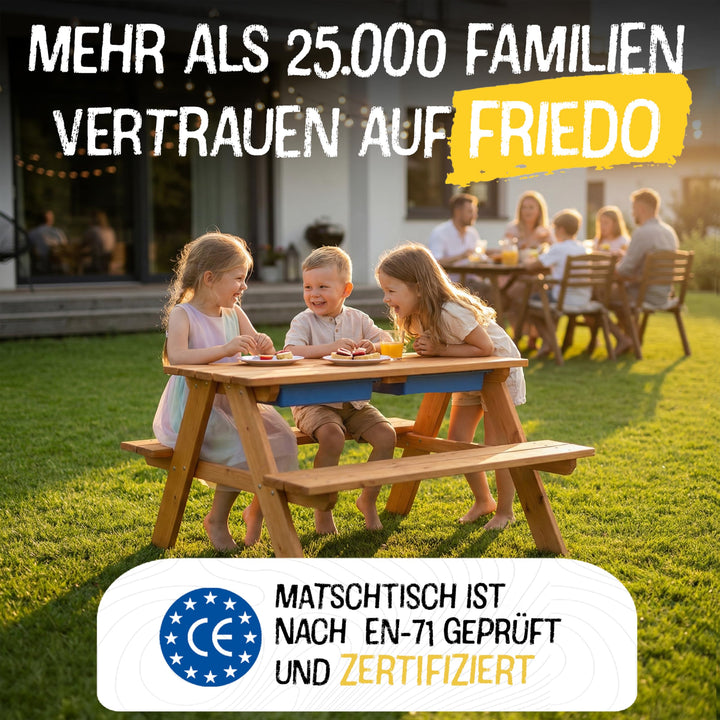 Kindersitzgruppe mit Matschtisch Holz 2-in-1 Outdoor 90x80x50 cm - Bild 8