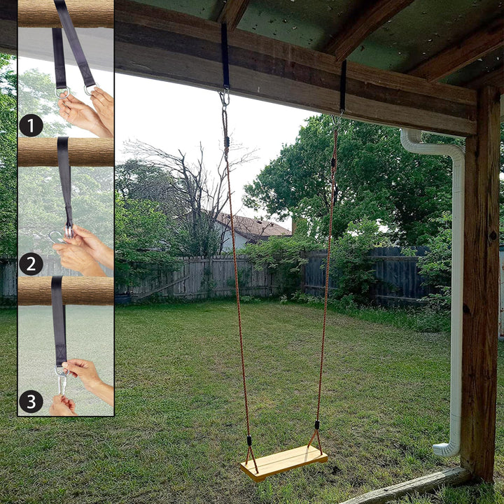 Holzschaukelsitz mit Hanfseil höhenverstellbar für Kinder ab 4 - Bild 5