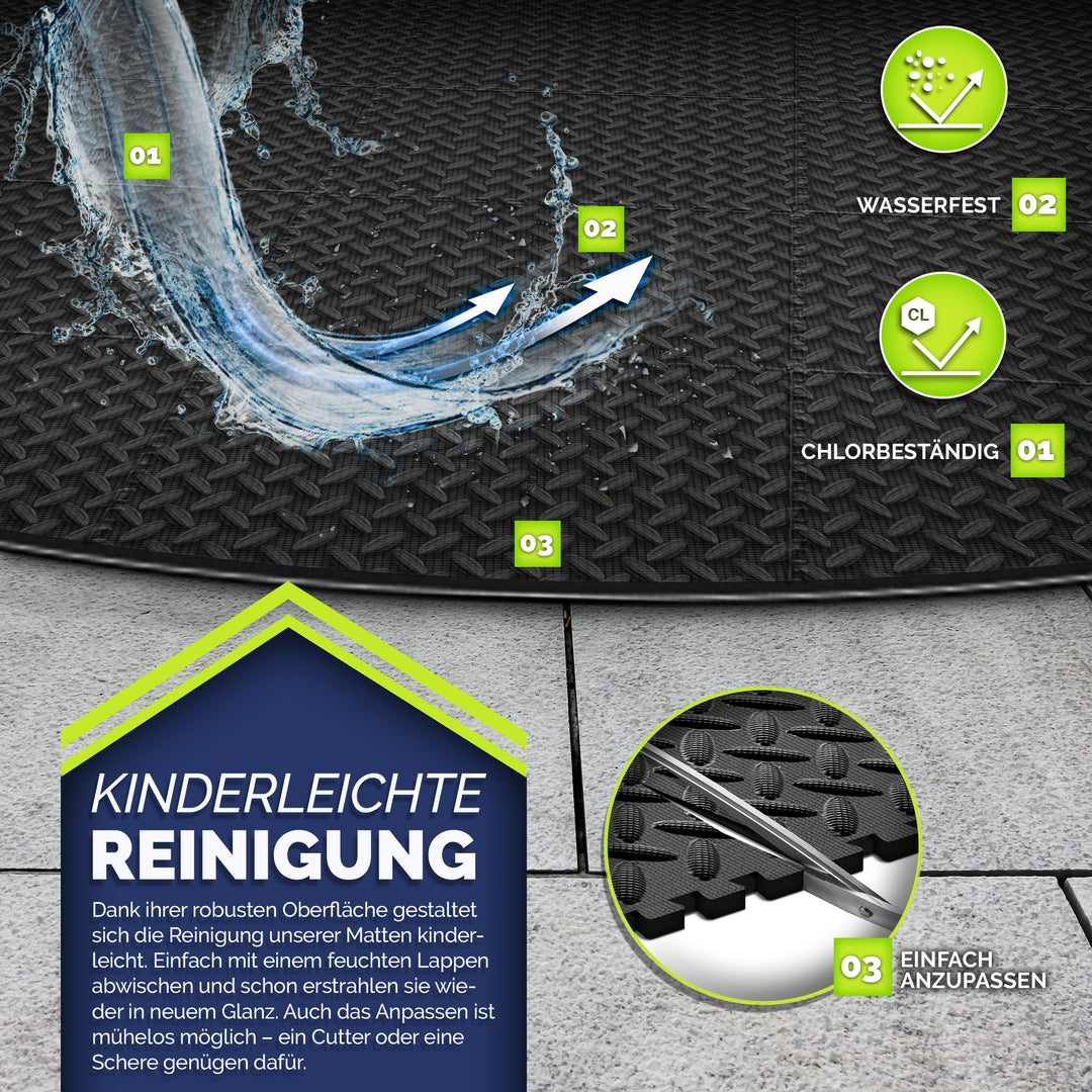 Whirlpool Unterlage rund 240 cm EVA-Schaumstoff Puzzlematte 10 mm - Bild 3