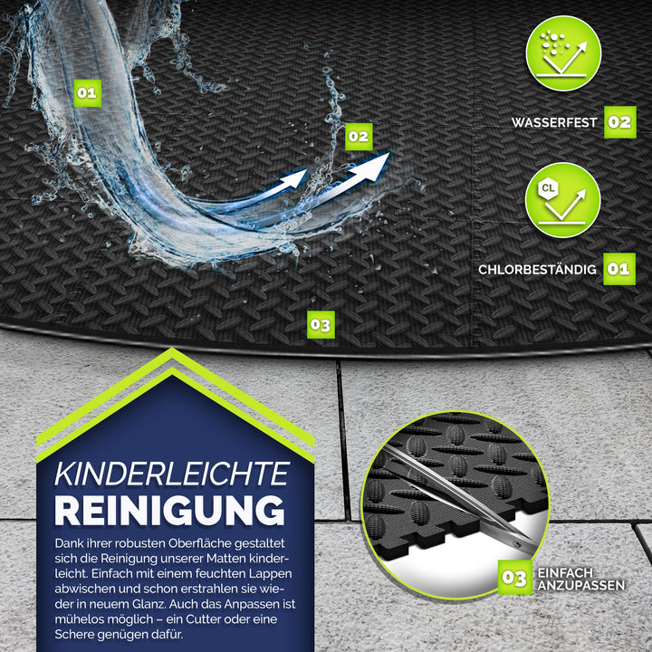Whirlpool Unterlage rund 240 cm EVA-Schaumstoff Puzzlematte 10 mm - Bild 3