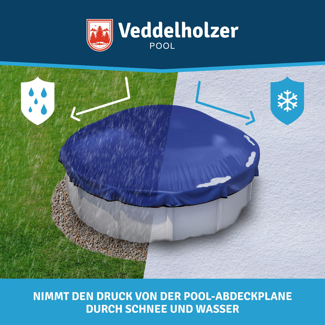 Poolkissen rund Ø 200 cm PVC mit Befestigungsseil &amp; Reparaturkit - Bild 5