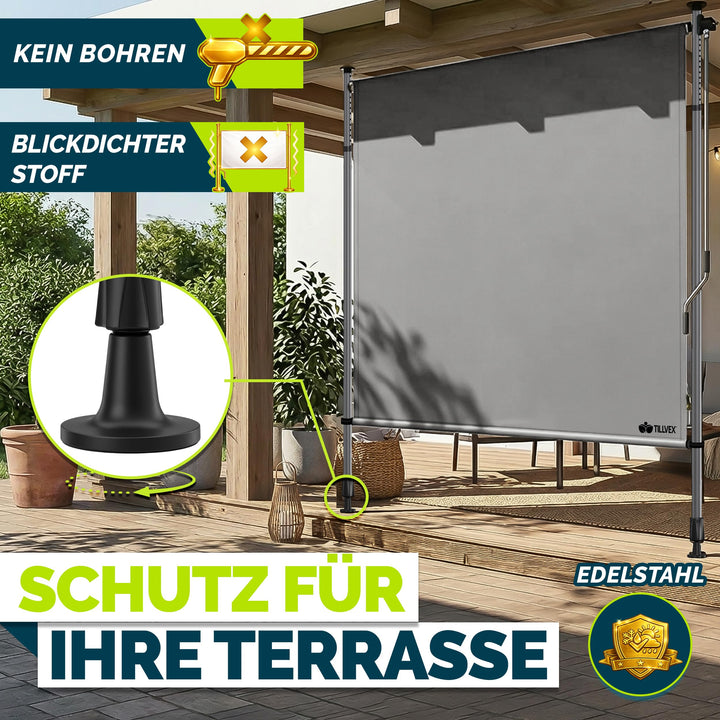 Senkrechtmarkise mit Klemmbefestigung &amp; Handkurbel 200x310 cm - Bild 4