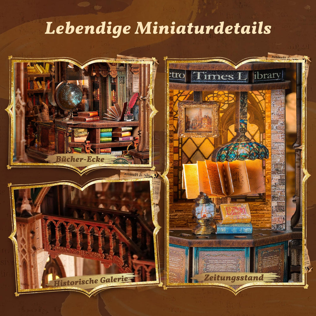Book Nook 3D Holzpuzzle mit LED Unendliche Bibliothek 315 Teile - Bild 4