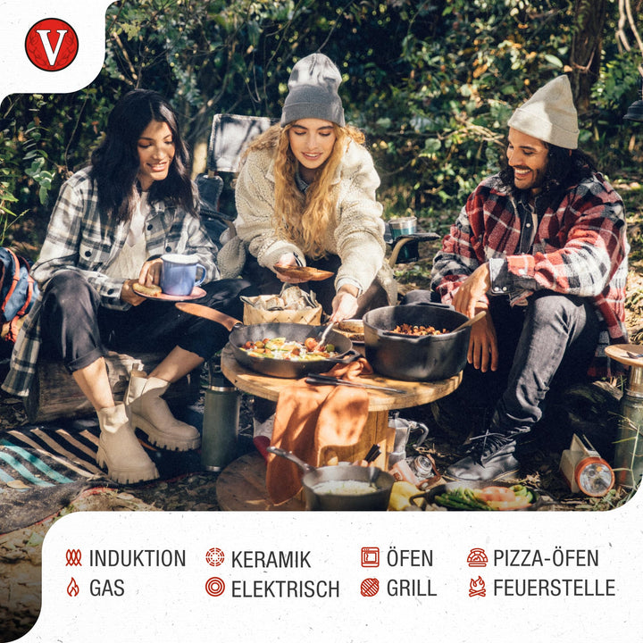Gusseisen Grillplatte 38cm PTFE-frei für Induktion, Gas, Ofen - Bild 4