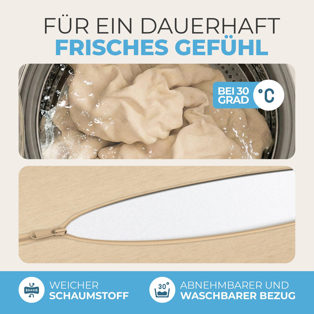 Klappmatratze Schaumstoff 15 cm dick faltbar 75x195 cm Creme - Bild 6