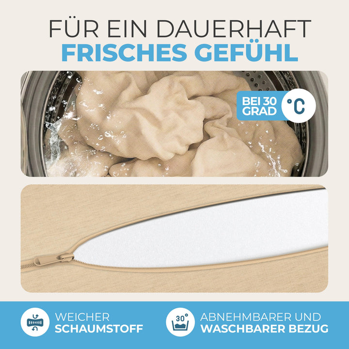 Klappmatratze Schaumstoff 15 cm dick faltbar 75x195 cm Creme - Bild 6