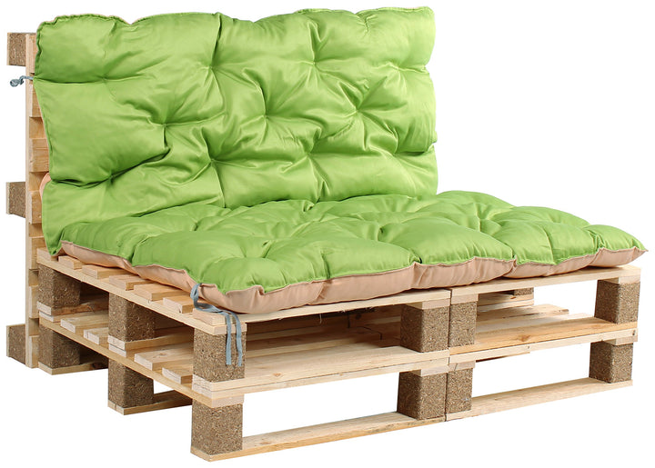 Wendekissen Gartenpalette mit Rückenlehne 120x140x12 cm Grün-Beige