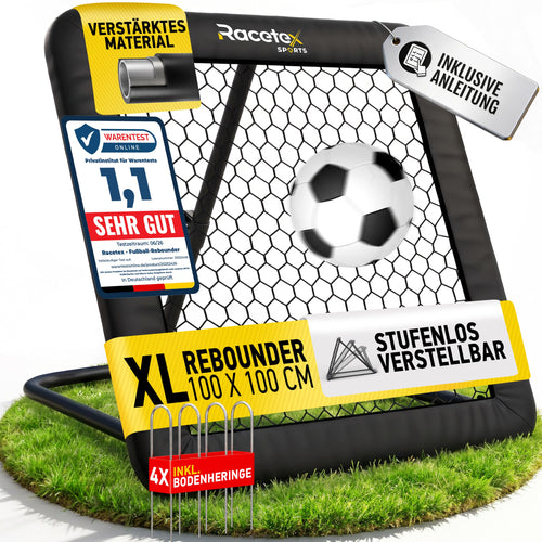 Fussball Rebounder 100x100 cm stufenlos verstellbar für alle Böden