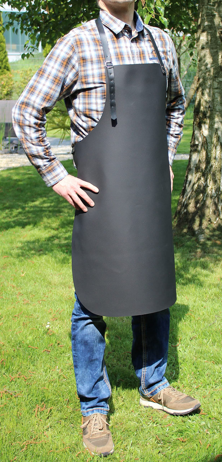 Grillschürze Echtleder schwarz 70x90 cm für Grill und Werkstatt