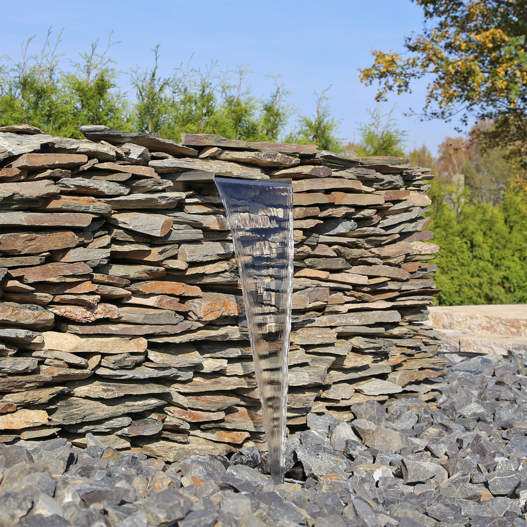Wasserfall Element Edelstahl 30cm für Teich Gabione Mauer - Bild 7