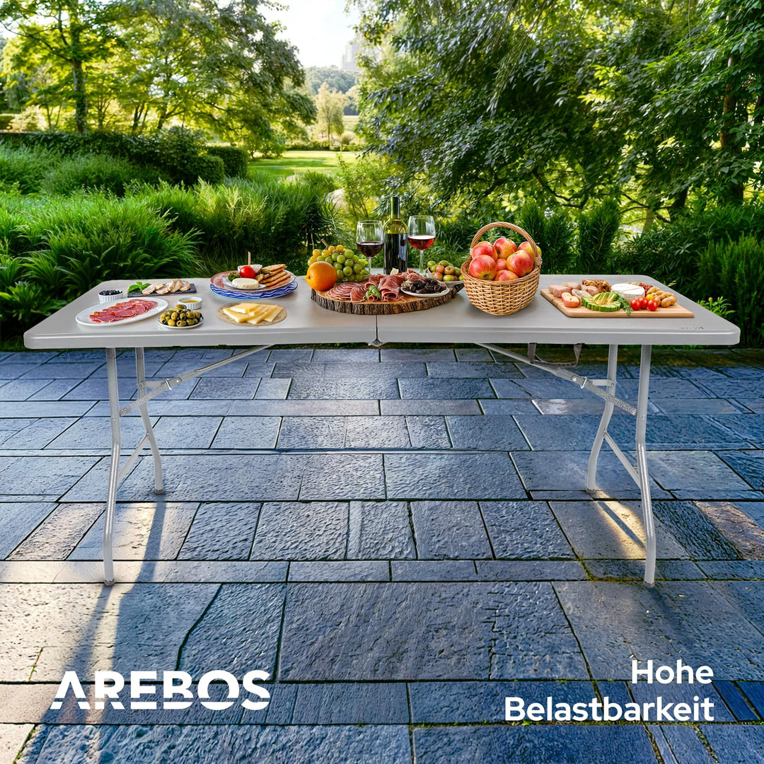 Klapptisch Anthrazit klappbar mit Tragegriff für Garten &amp; Party - Bild 4