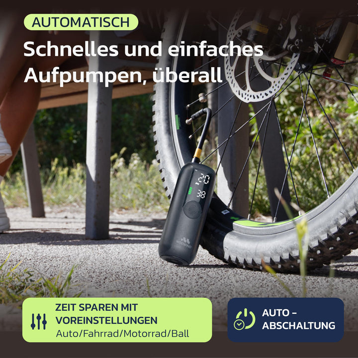 Akku-Luftpumpe 10,3 Bar LCD-Display für Auto, Fahrrad &amp; Motorrad - Bild 3