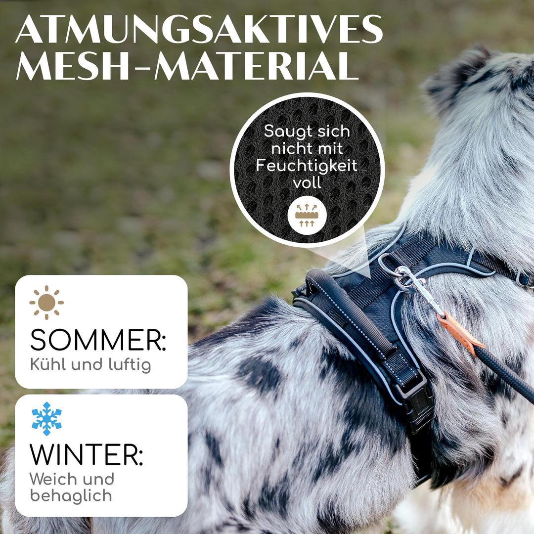 Hundegeschirr Anti-Zug gepolstert Mesh atmungsaktiv reflektierend - Bild 4