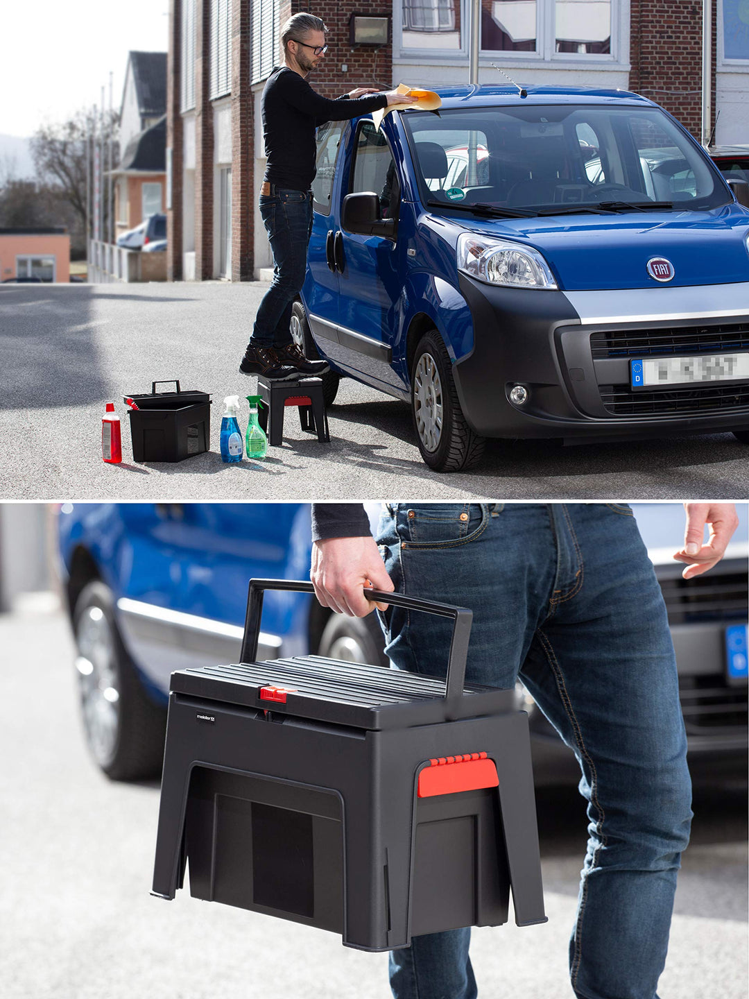 Tritthocker 3-in-1 mit Werkzeugkiste und Einsatz 150 kg PP - Bild 7