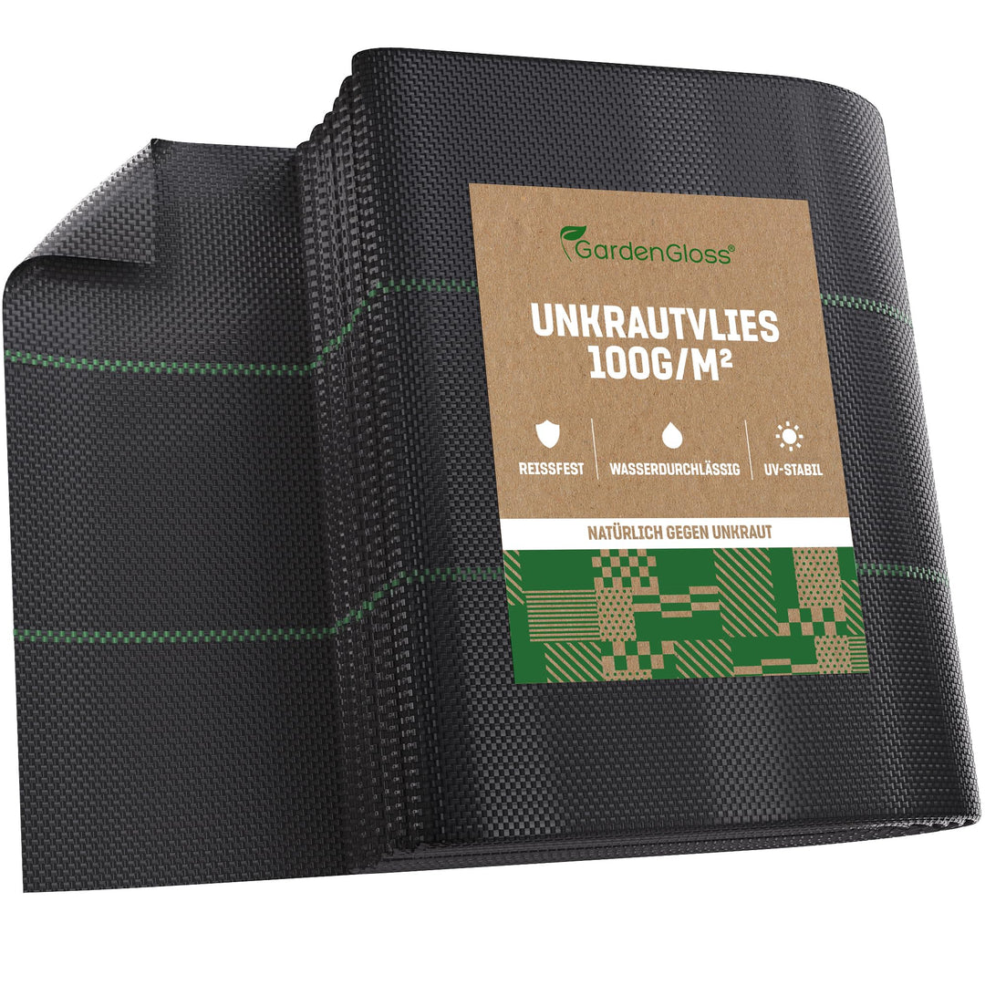 Unkrautvlies 100g/m² wasserdurchlässig UV-stabil 15x2m schwarz
