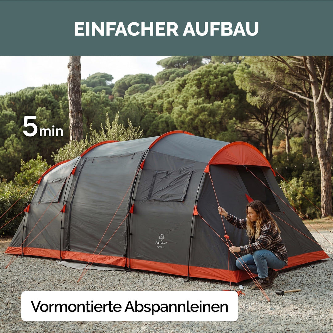 Tunnelzelt 4 Personen mit 2 Schlafkabinen und Stehhöhe - Bild 9