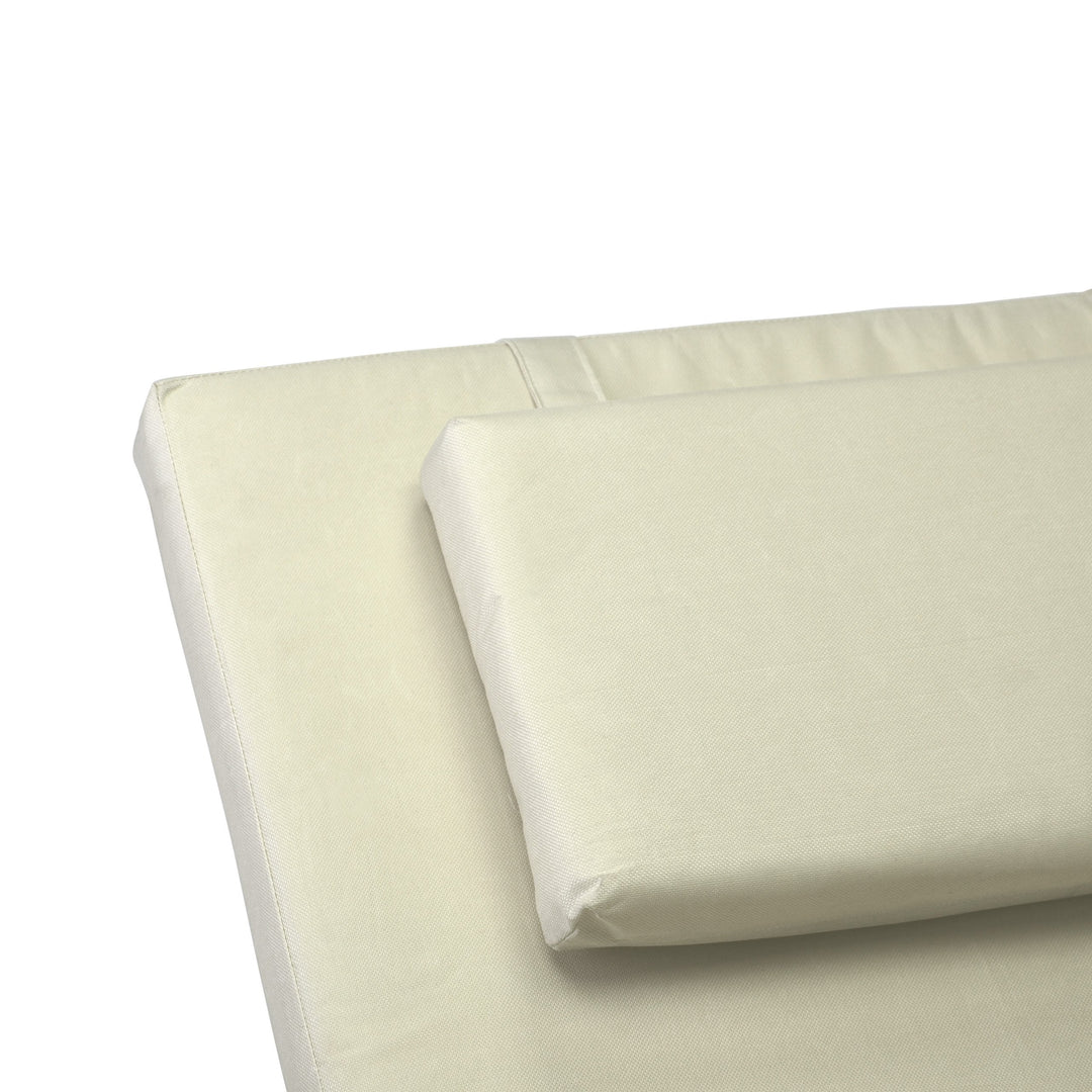 Liegenauflage 2er-Set Strukturpolyester 188x58cm für Sonnenliegen Creme - Bild 2