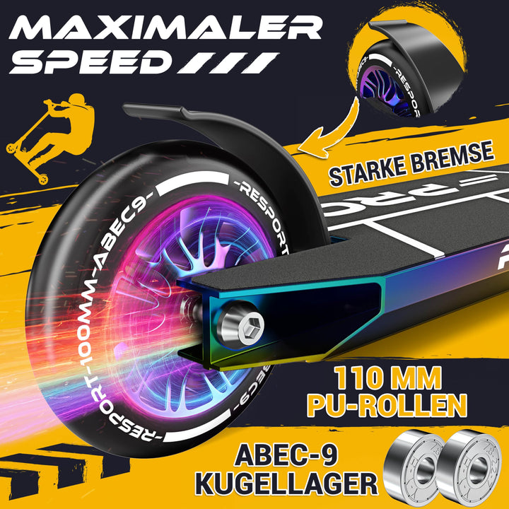 Stunt Scooter Aluminium 110mm ABEC-9 mit Ständer 100kg - Bild 5