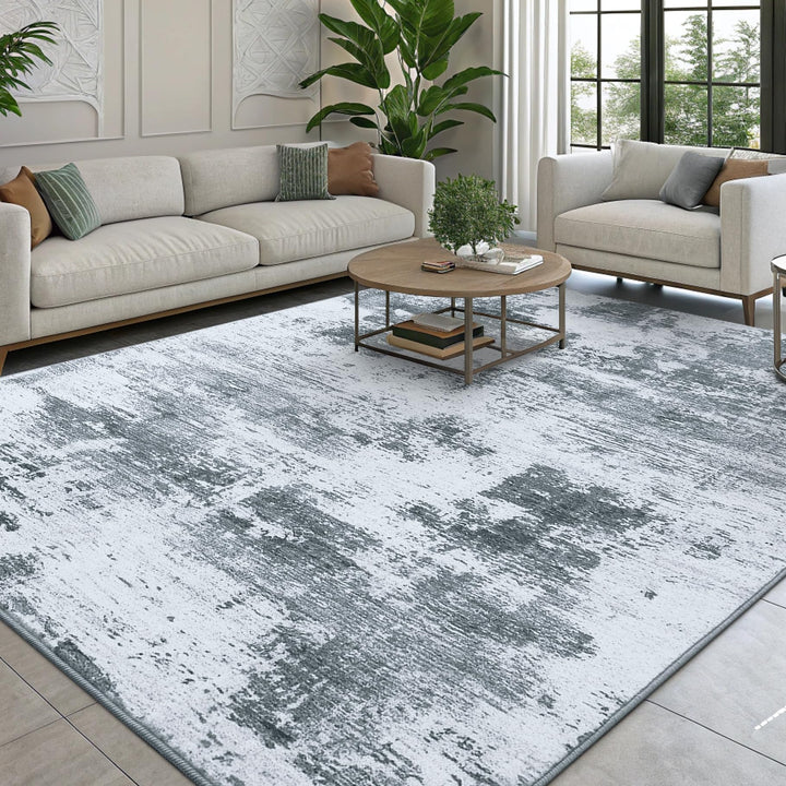 Teppich Wohnzimmer Abstraktes Muster Kunstfell 160x220 cm Grau