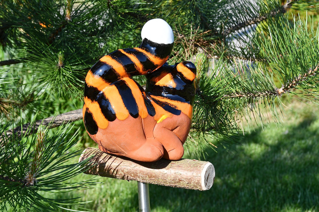 Gartenstecker Katze Keramik handgefertigt wetterfest 30 cm - Bild 5