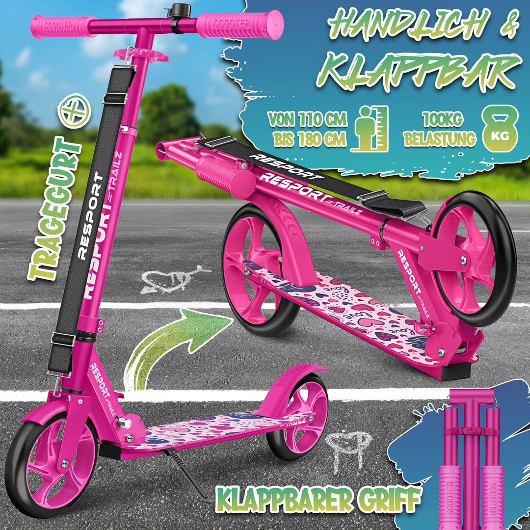 Cityroller klappbar 200mm Rollen höhenverstellbar bis 100 kg - Bild 2