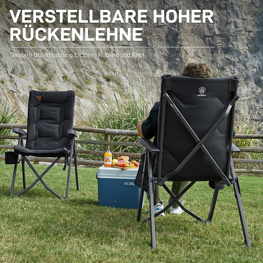 Campingstuhl faltbar gepolstert 4-fach verstellbar bis 150 kg - Bild 8