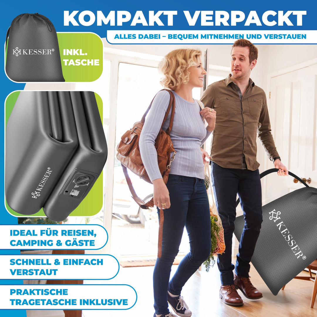 Luftbett selbstaufblasend für 2 Personen mit Pumpe 203x153x51 cm - Bild 8