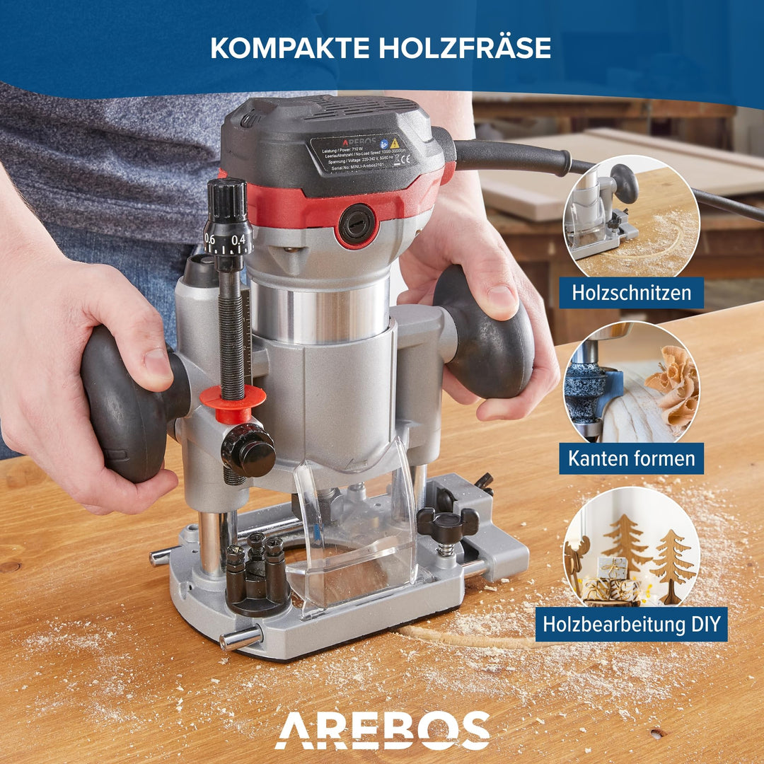 Oberfräse 710 W mit 6 Geschwindigkeitsstufen und Transportkoffer - Bild 5