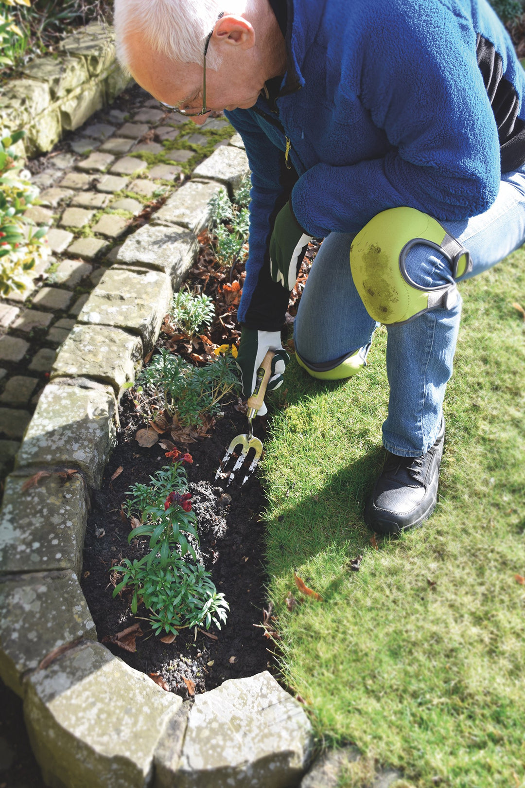 Garten-Knieschoner 3-lagig Memory-Schaum wasserabweisend Hellgrün - Bild 2