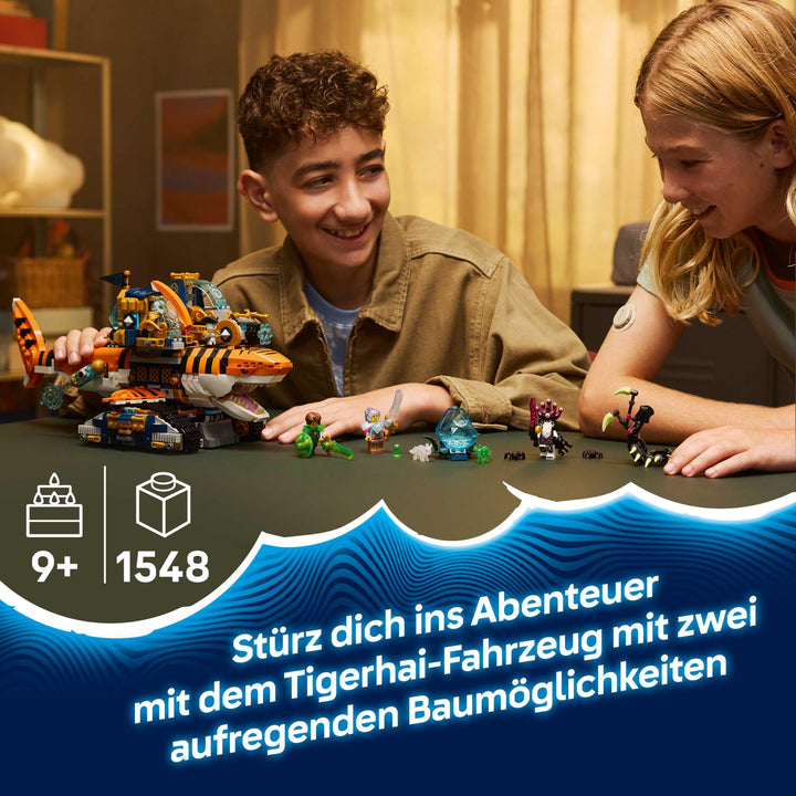 Klemmbaustein-Set 2-in-1 Tigerhai-Fahrzeug &amp; Piratenschiff 1548 Teile ab 9 Jahren - Bild 2